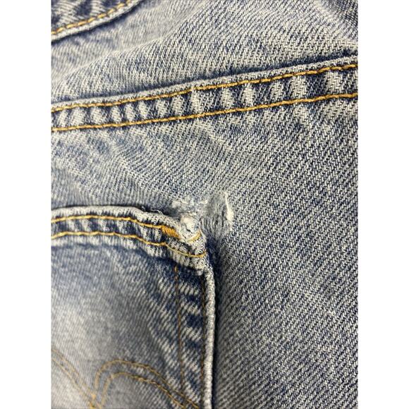 Levis 517 Jeans Mens 33 x 29 Bootcut Medium Wash Denim Casual Grunge Holes - Picture 15 of 16